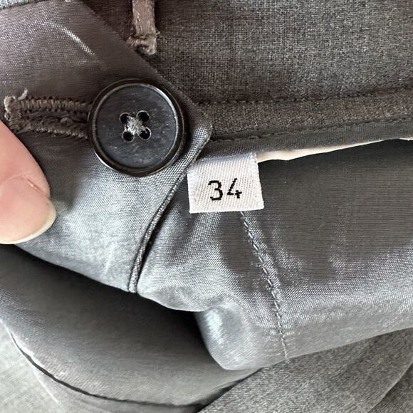 Jil Sander Wool Trousers size US 4 Gray Boot cut Pleat Front Slit - Picture 8 of 9